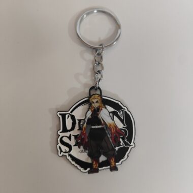 Kyojuro Rengoku Spinning Metal Keychain – Flame Hashira Pride – Demon Slayer Merchandise