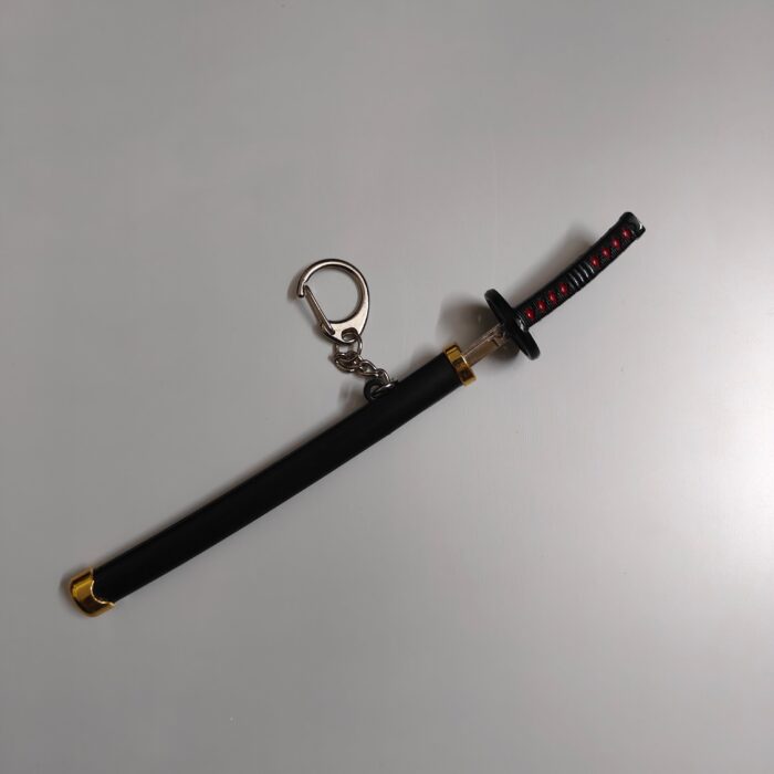 Demon Slayer Mini Katana Sword Keychain – Tanjiro Kamado's Nichirin Blade with Classic Hand Guard - Image 2