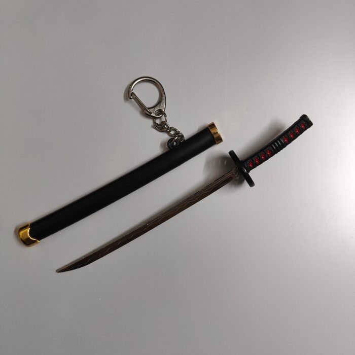 Demon Slayer Mini Katana Sword Keychain – Tanjiro Kamado's Nichirin Blade with Classic Hand Guard - Image 3