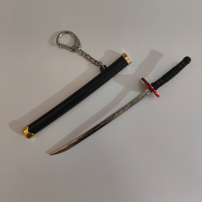 Demon Slayer Mini Katana Sword Keychain – Tanjiro Kamado's Nichirin Blade with Rengoku's Hand Guard - Image 3
