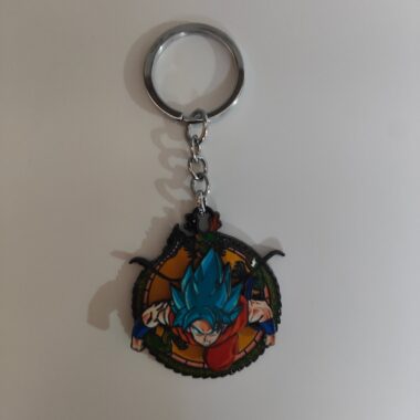 Goku Blue Spinning Metal Keychain – Dragon Ball Z Merchandise