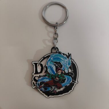 Tanjiro Kamado Spinning Metal Keychain – Water Breathing Dragon Form – Demon Slayer Merchandise