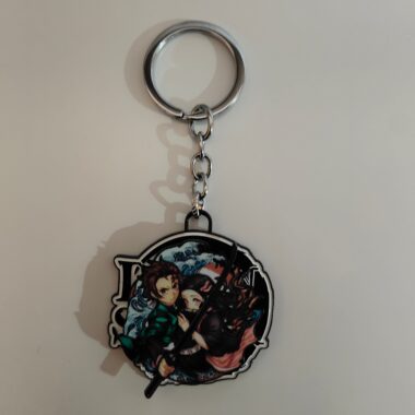 Tanjiro & Nezuko Spinning Metal Keychain – Demon Slayer Merchandise